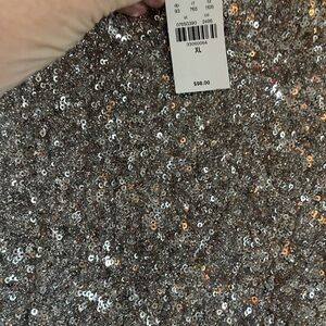 Silver Sequin skirt XL